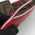 Zucca Vanity Mirror Brown × Red Jacquard × Leather 8BN133 2305/8BN133/MN5/049ズッカ バニティミラー ブラウン × レッド ジャガード × レザー 8BN133 2305/8BN133/MN5/049