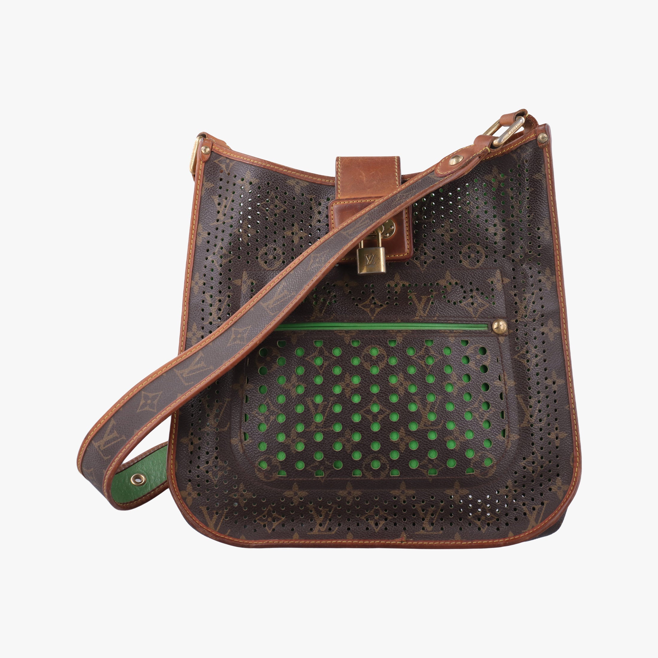 Musette brown×Green Monogram Perforated M95173 CA0036ミュゼット モノグラム/ブラウン×グリーン モノグラム ペルフォ M95173 CA0036