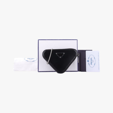 Triangle Chain Pouch Black Leather 230-Aトライアングル チェーン ポーチ ブラック レザー 230-A