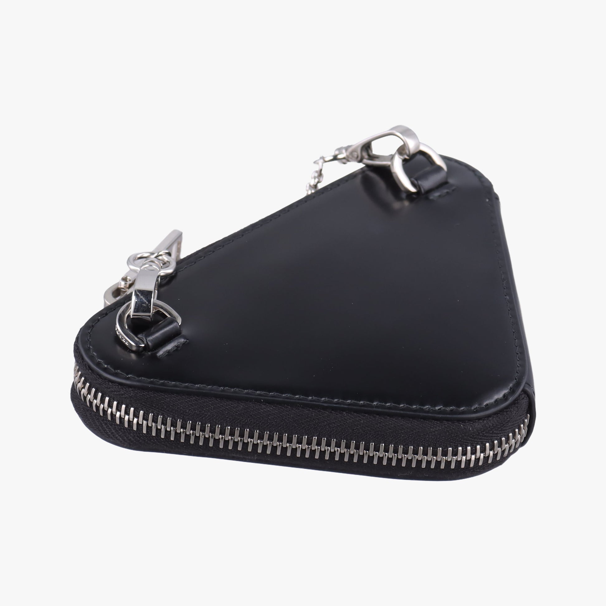 Triangle Chain Pouch Black Leather 230-Aトライアングル チェーン ポーチ ブラック レザー 230-A