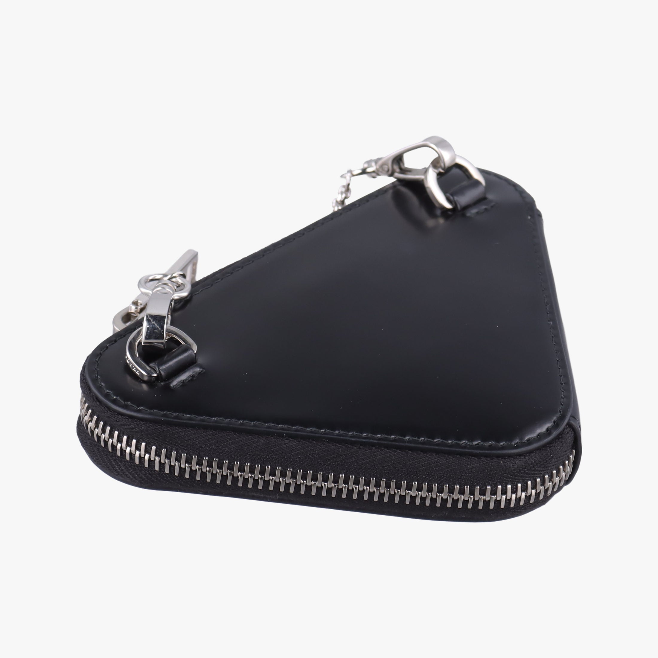 Triangle Chain Pouch Black Leather 230-Aトライアングル チェーン ポーチ ブラック レザー 230-A