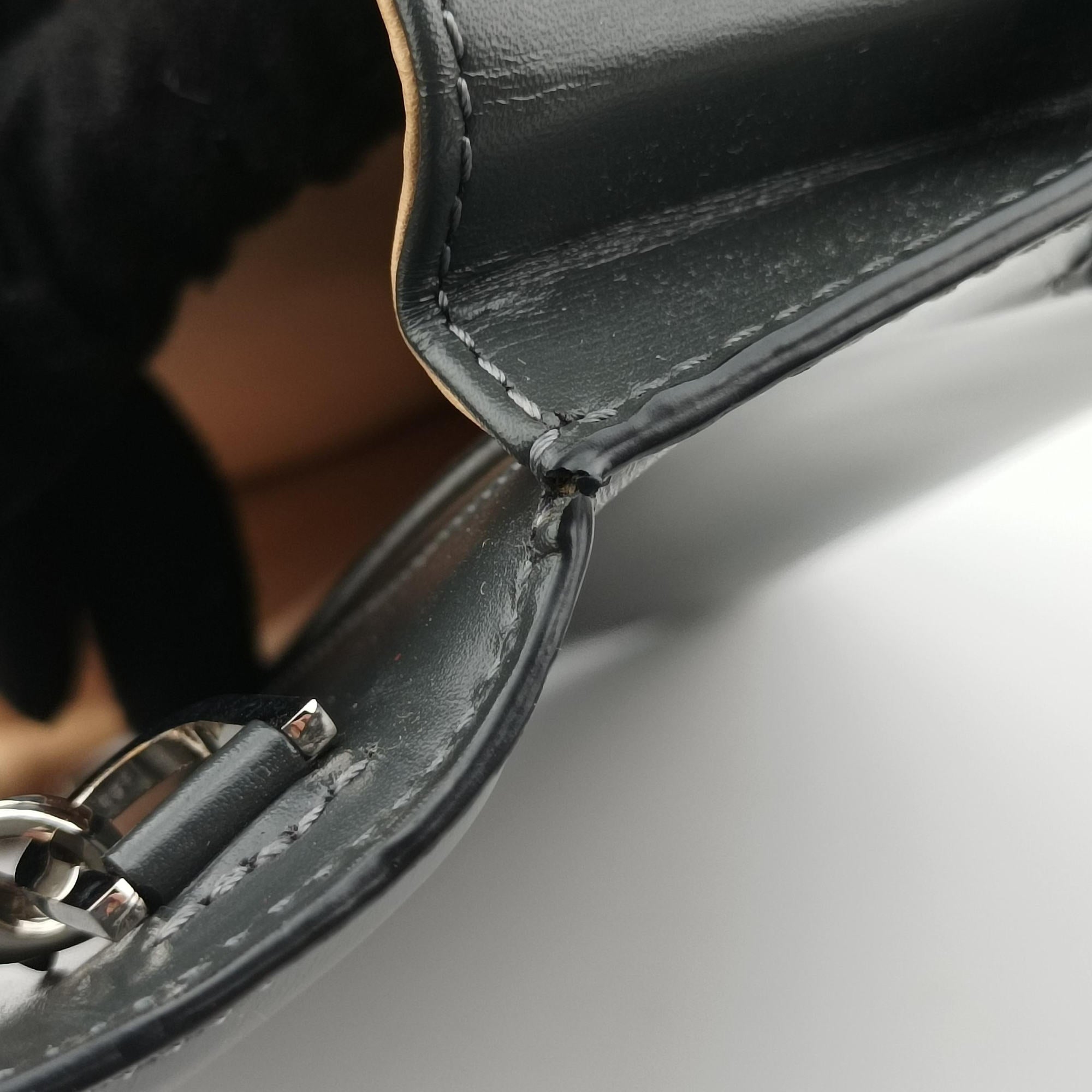 Delvaux Tempete Pochette gray Leather A00Aデルヴォー タンペート ポシェット グレー レザー A00A