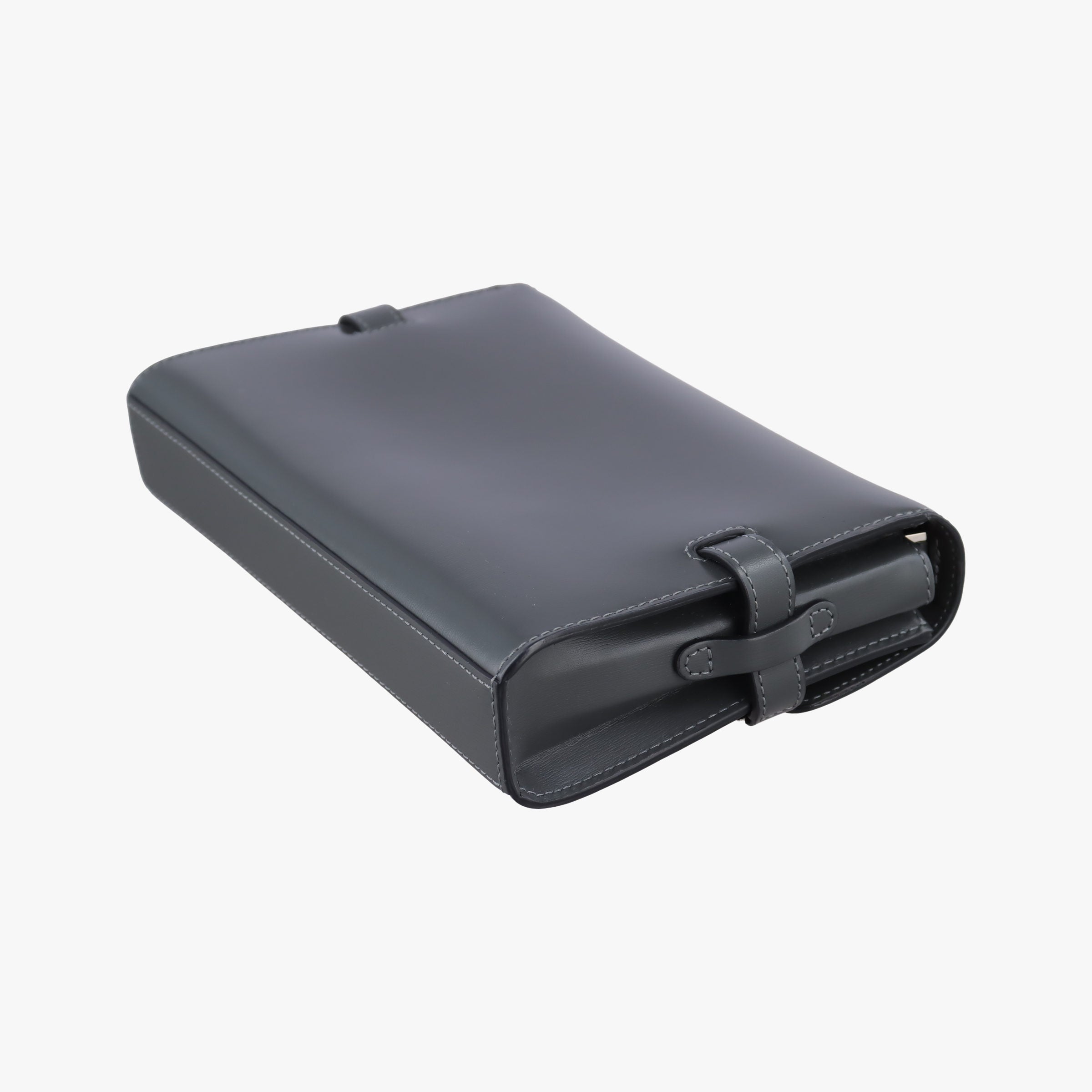 Delvaux Tempete Pochette gray Leather A00Aデルヴォー タンペート ポシェット グレー レザー A00A