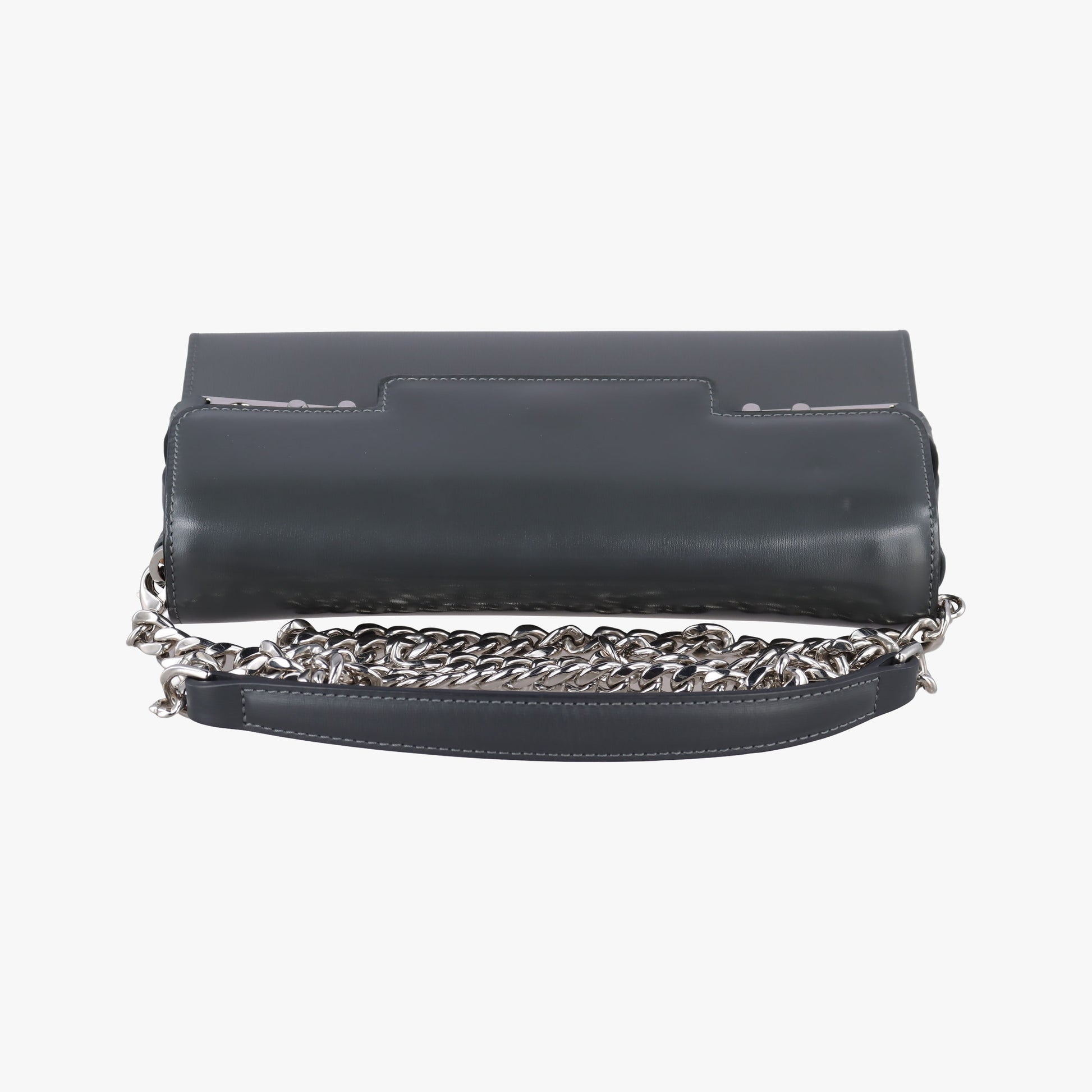 Delvaux Tempete Pochette gray Leather A00Aデルヴォー タンペート ポシェット グレー レザー A00A