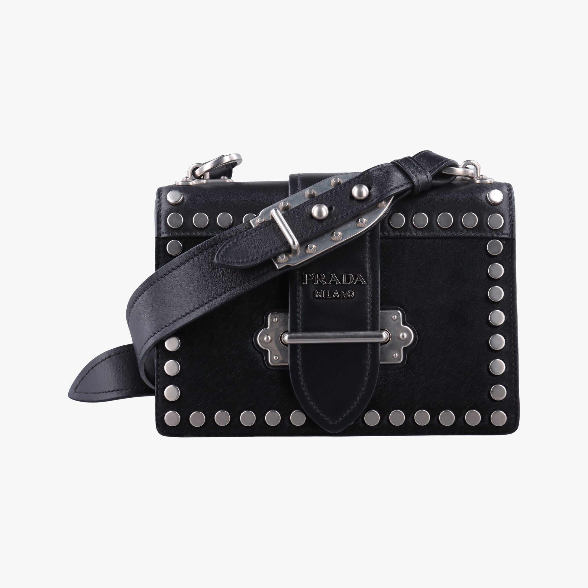 Cahier Black Leather×Pony-style calfskin 1BD045 25カイエ ブラック レザー×ハラコ 1BD045 25