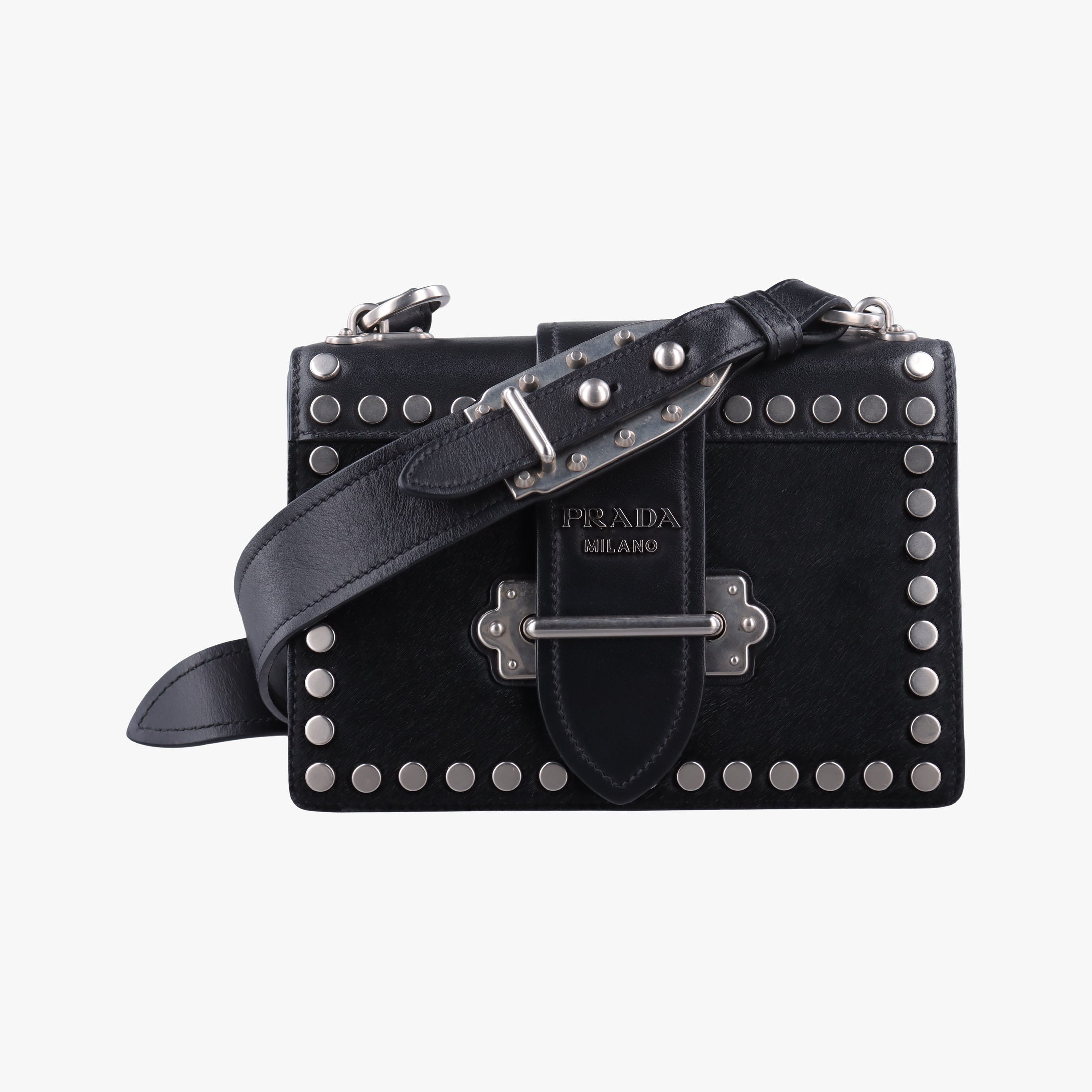 Cahier Black Leather×Pony-style calfskin 1BD045 25カイエ ブラック レザー×ハラコ 1BD045 25