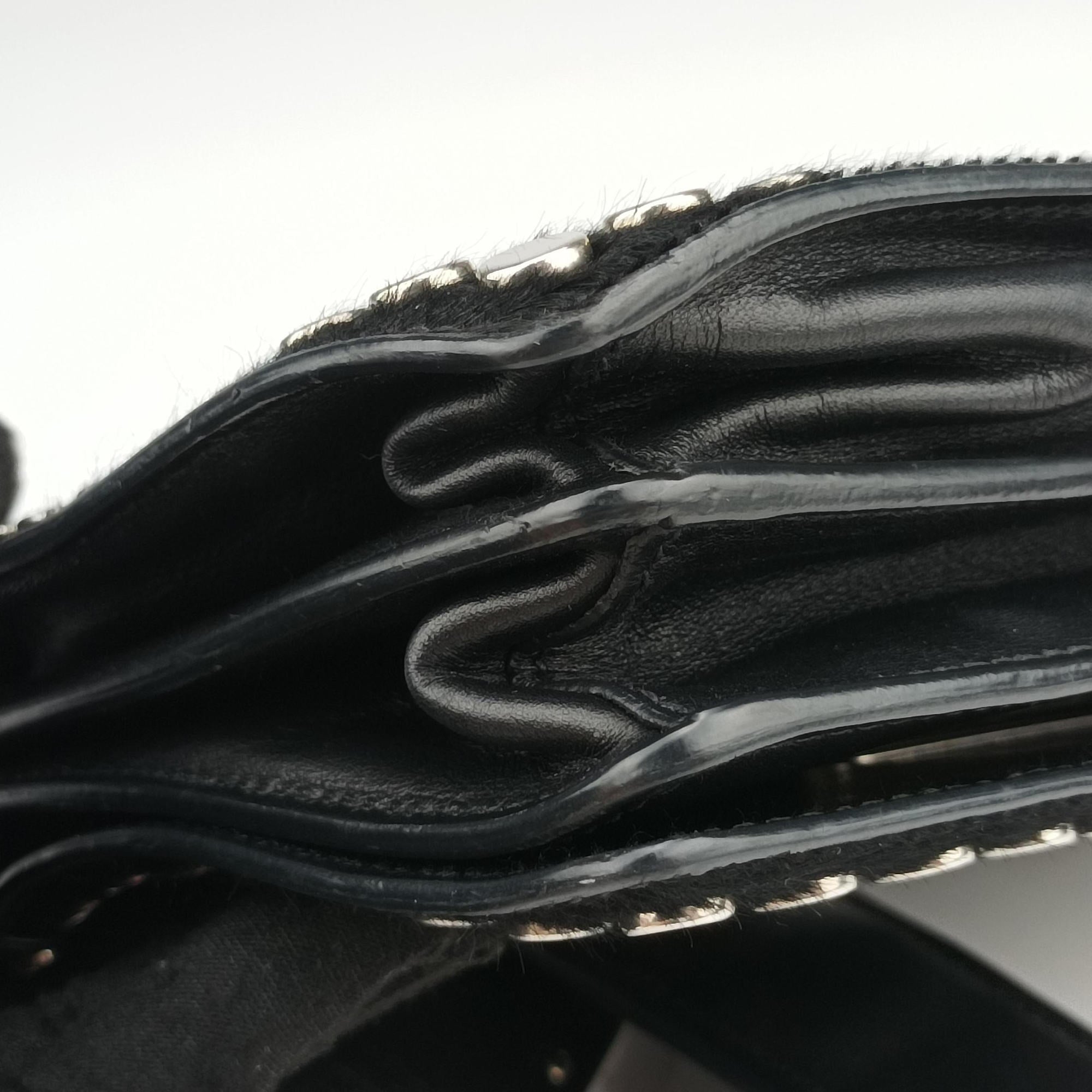 Cahier Black Leather×Pony-style calfskin 1BD045 25カイエ ブラック レザー×ハラコ 1BD045 25