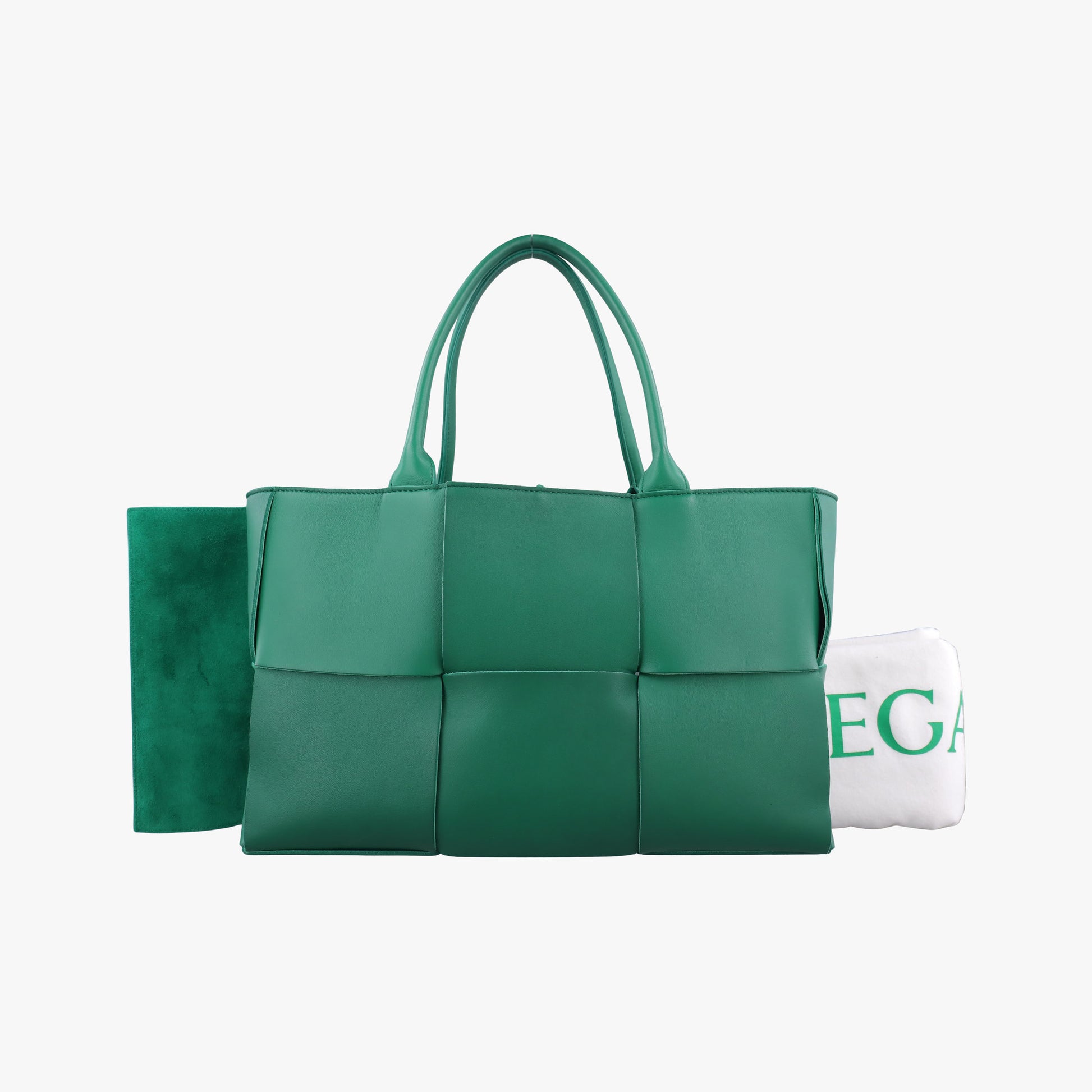 THE ARCO Tote Medium Green lambskin B09372800Lミディアム ザ アルコ トート グリーン ラムスキン B09372800L