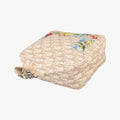Trotter Flower Beige PVC Coated Canvas Floral Embroidery BO D 1024トロッター フラワー ベージュ PVCコーティングキャンバス 花刺繍 BO D 1024