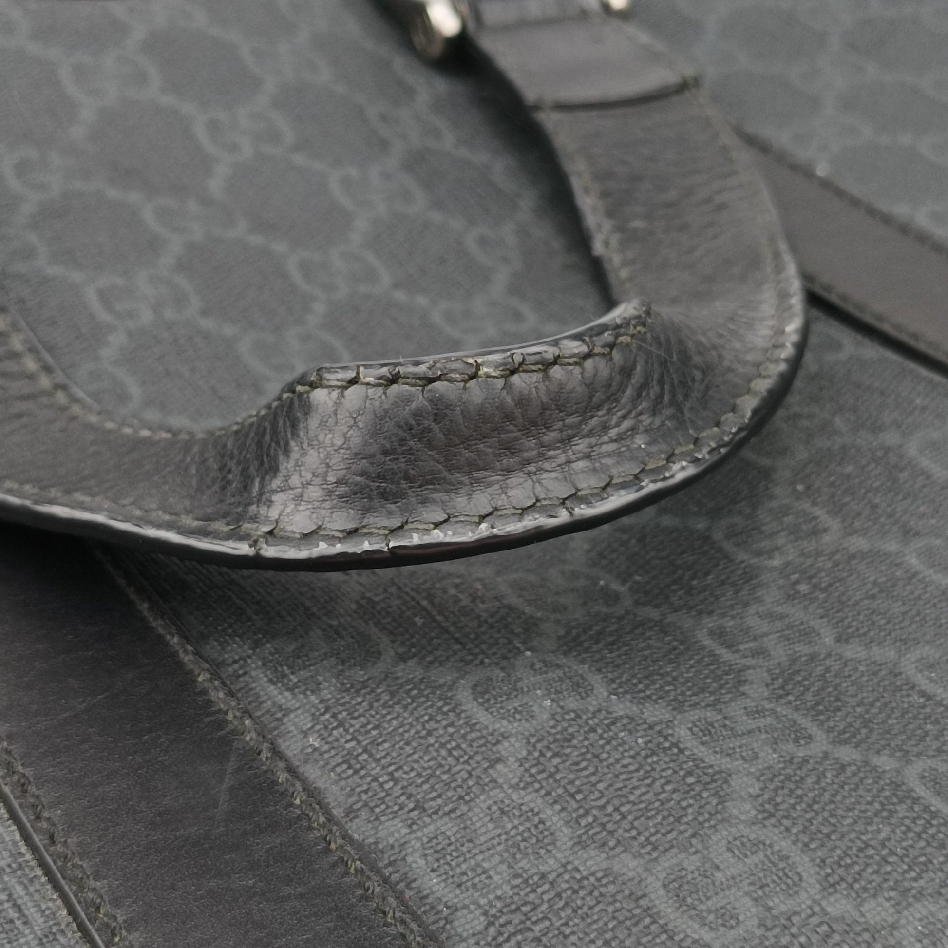 GG Plus GG Supreme Black PVC coated canvas 337081 E017901051GGプラス GGスプリーム ブラック PVCコーティングキャンバス 337081 E017901051