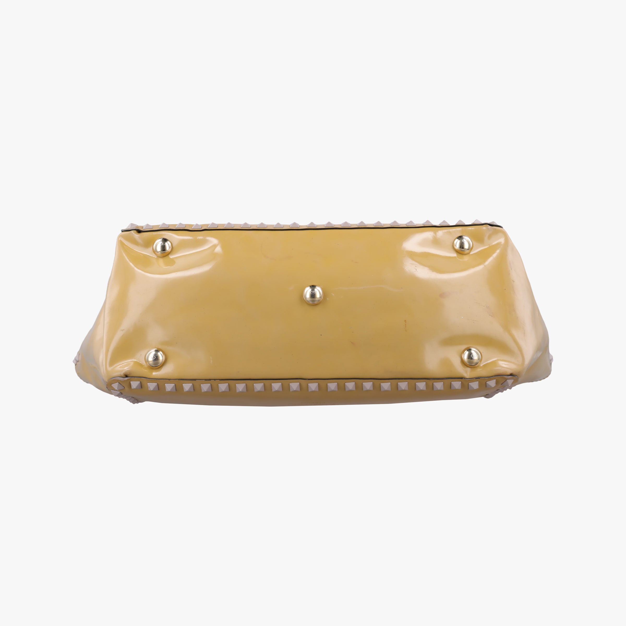 Rockstud khaki Patent Leather Lot number unknownロックスタッズ イエロー パテント 製番不明