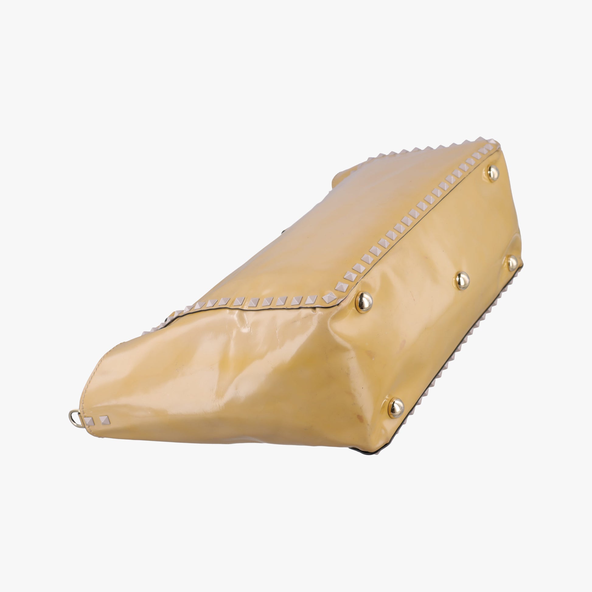 Rockstud khaki Patent Leather Lot number unknownロックスタッズ イエロー パテント 製番不明