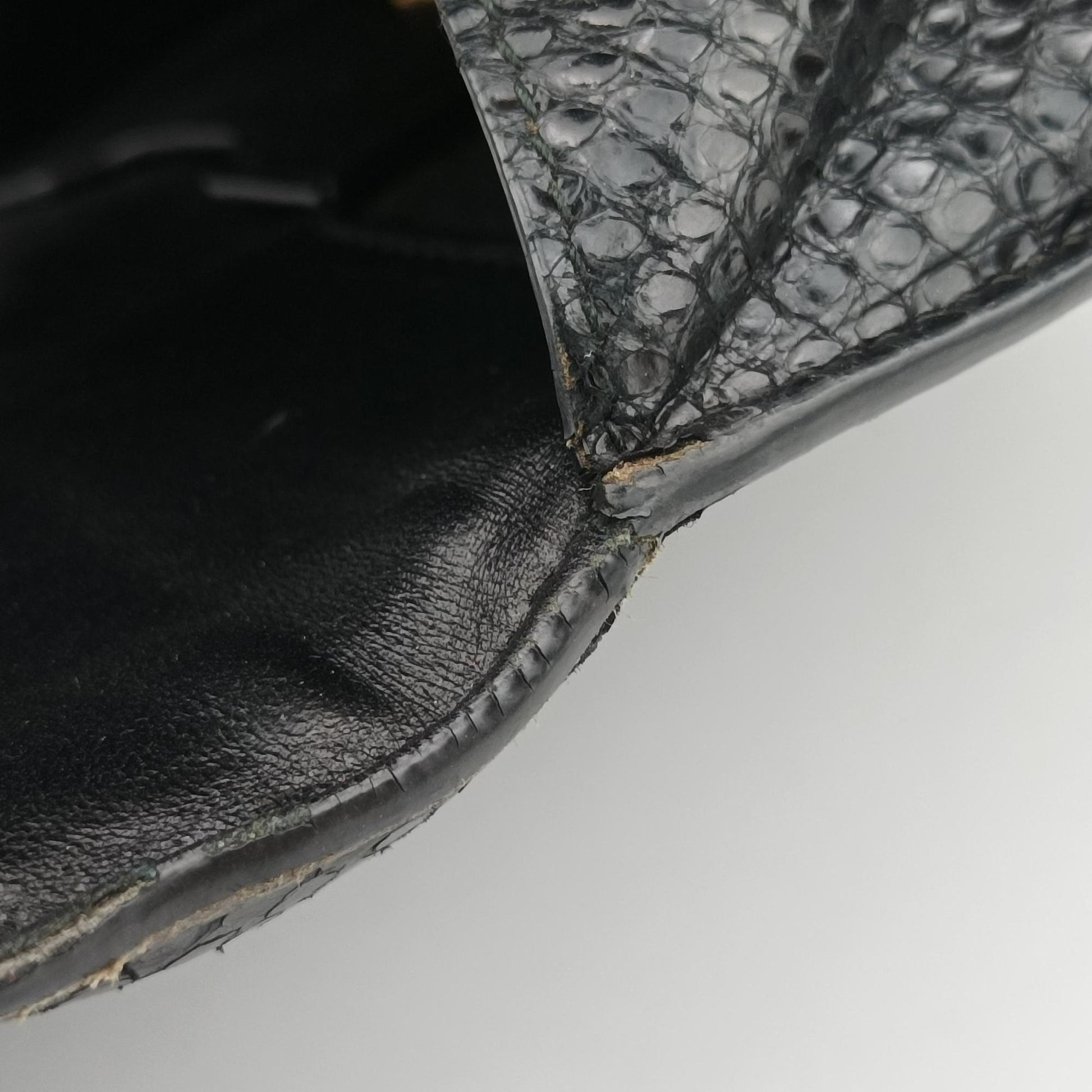 Rosalia Top Handle Black Leather×Suede×Python 50ロザリア トップハンドル ブラック レザー × スエード × パイソン 50