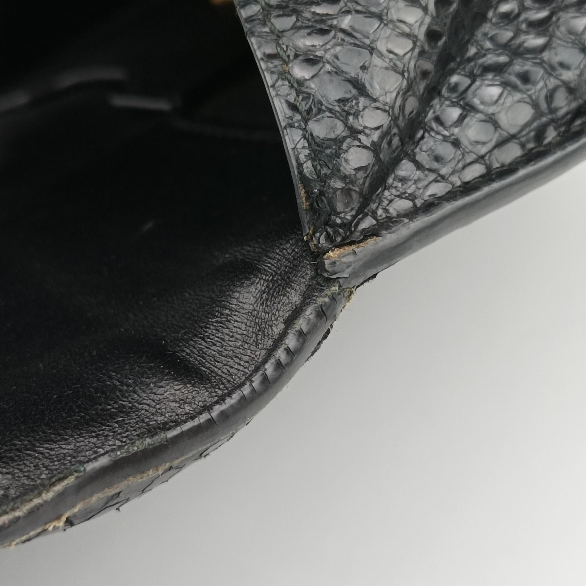 Rosalia Top Handle Black Leather×Suede×Python 50ロザリア トップハンドル ブラック レザー × スエード × パイソン 50