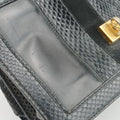 Rosalia Top Handle Black Leather×Suede×Python 50ロザリア トップハンドル ブラック レザー × スエード × パイソン 50