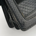 Rosalia Top Handle Black Leather×Suede×Python 50ロザリア トップハンドル ブラック レザー × スエード × パイソン 50