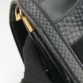 Rosalia Top Handle Black Leather×Suede×Python 50ロザリア トップハンドル ブラック レザー × スエード × パイソン 50