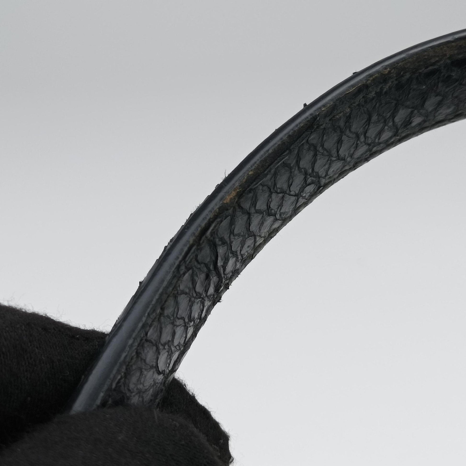 Rosalia Top Handle Black Leather×Suede×Python 50ロザリア トップハンドル ブラック レザー × スエード × パイソン 50