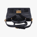 Rosalia Top Handle Black Leather×Suede×Python 50ロザリア トップハンドル ブラック レザー × スエード × パイソン 50