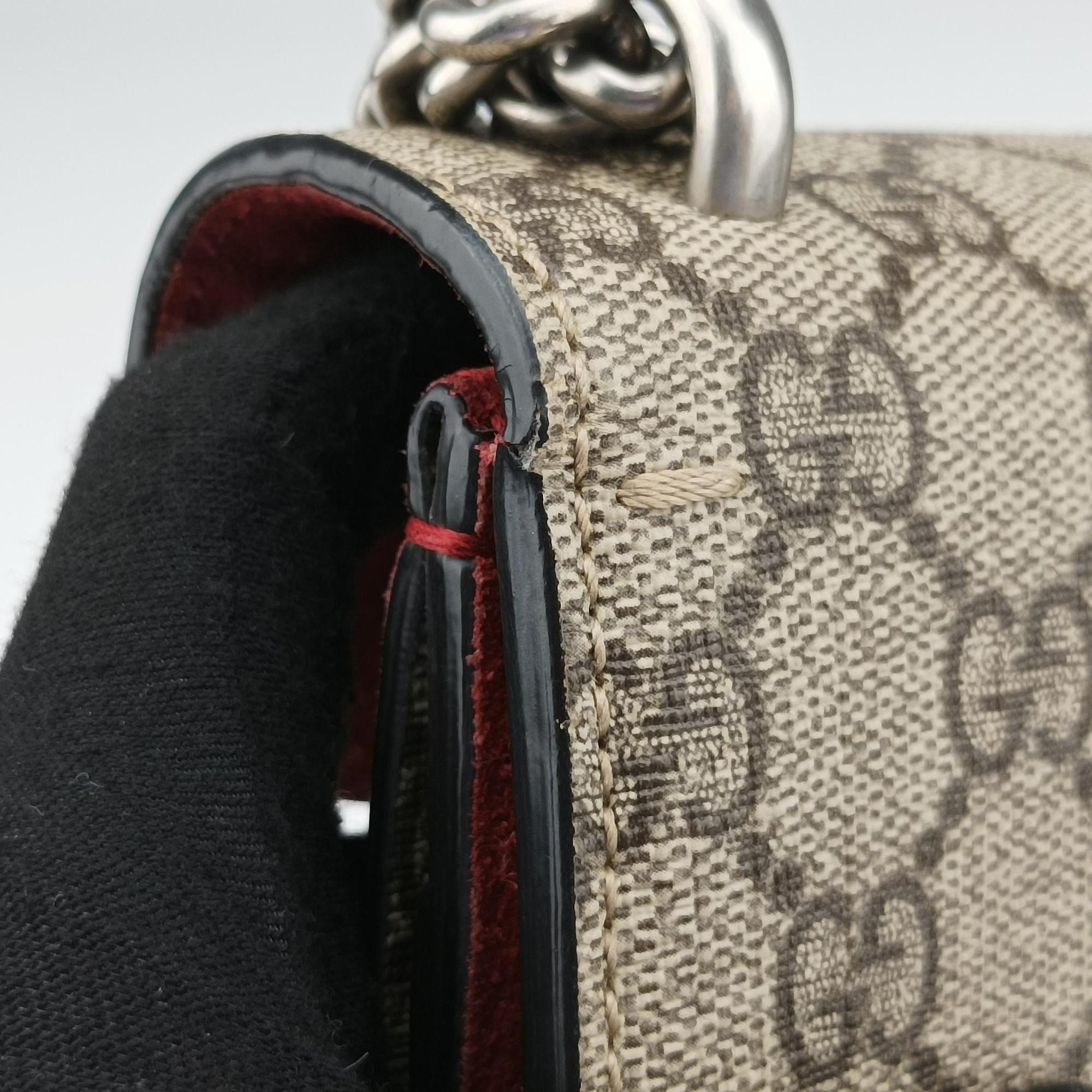 Dionysus beige×red PVC coated canvas × suede 421970 A026106885ディオニュソス ベージュ×レッド PVCコーティングキャンバス×スエード 421970 A026106885