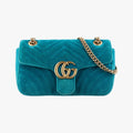 GG Marmont Blue velour 443497 F023527047GGマーモント ブルー ベロア 443497 F023527047