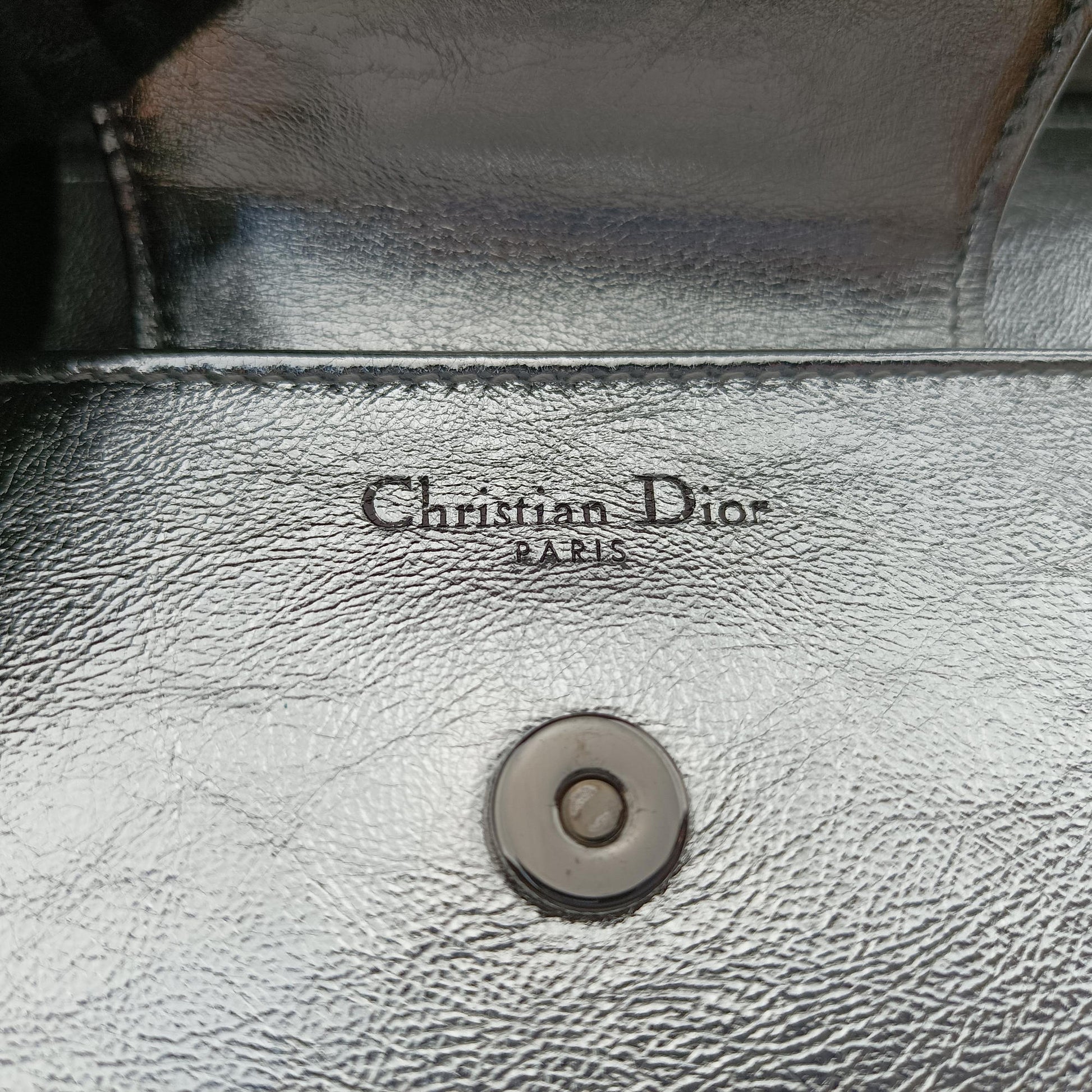 Dior double Medium Silver Leather 10-MA-0241ディオール ダブル ミディアム シルバー レザー 10-MA-0241