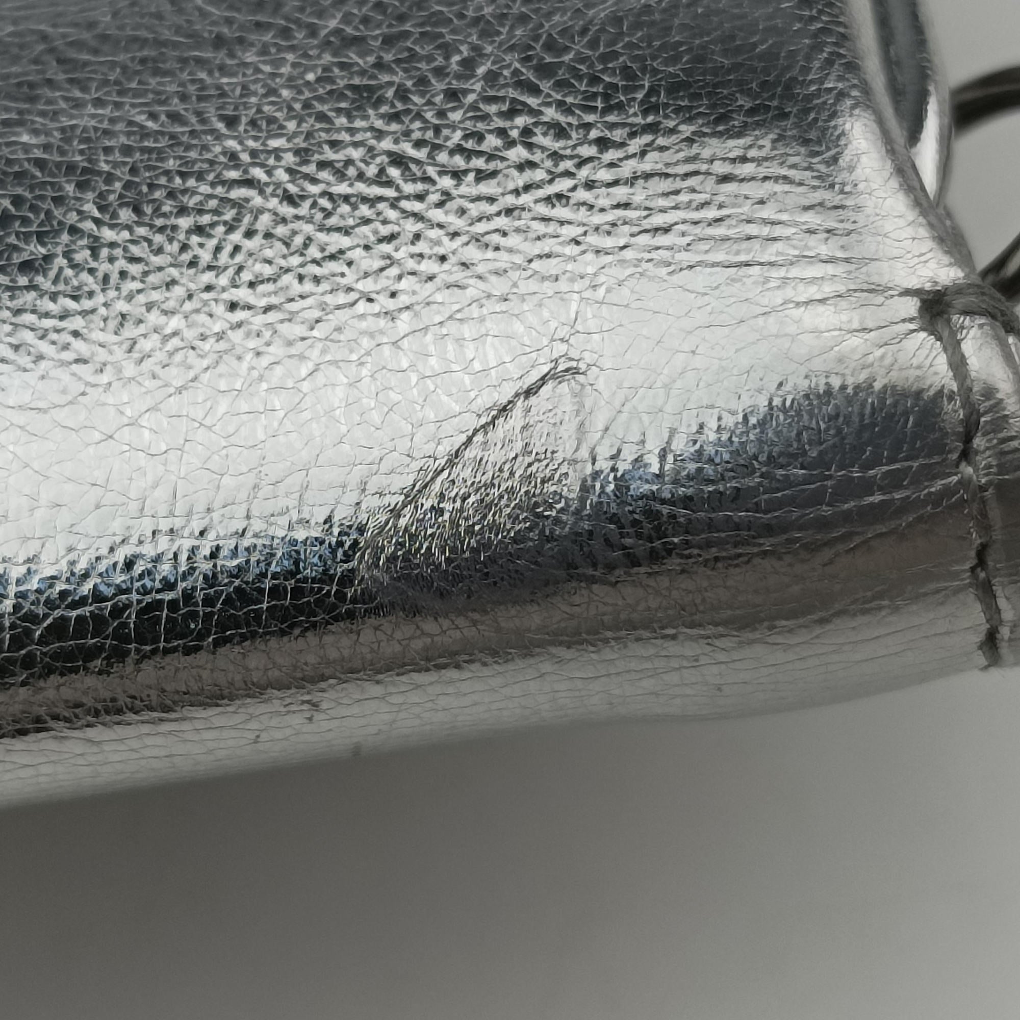 Dior double Medium Silver Leather 10-MA-0241ディオール ダブル ミディアム シルバー レザー 10-MA-0241