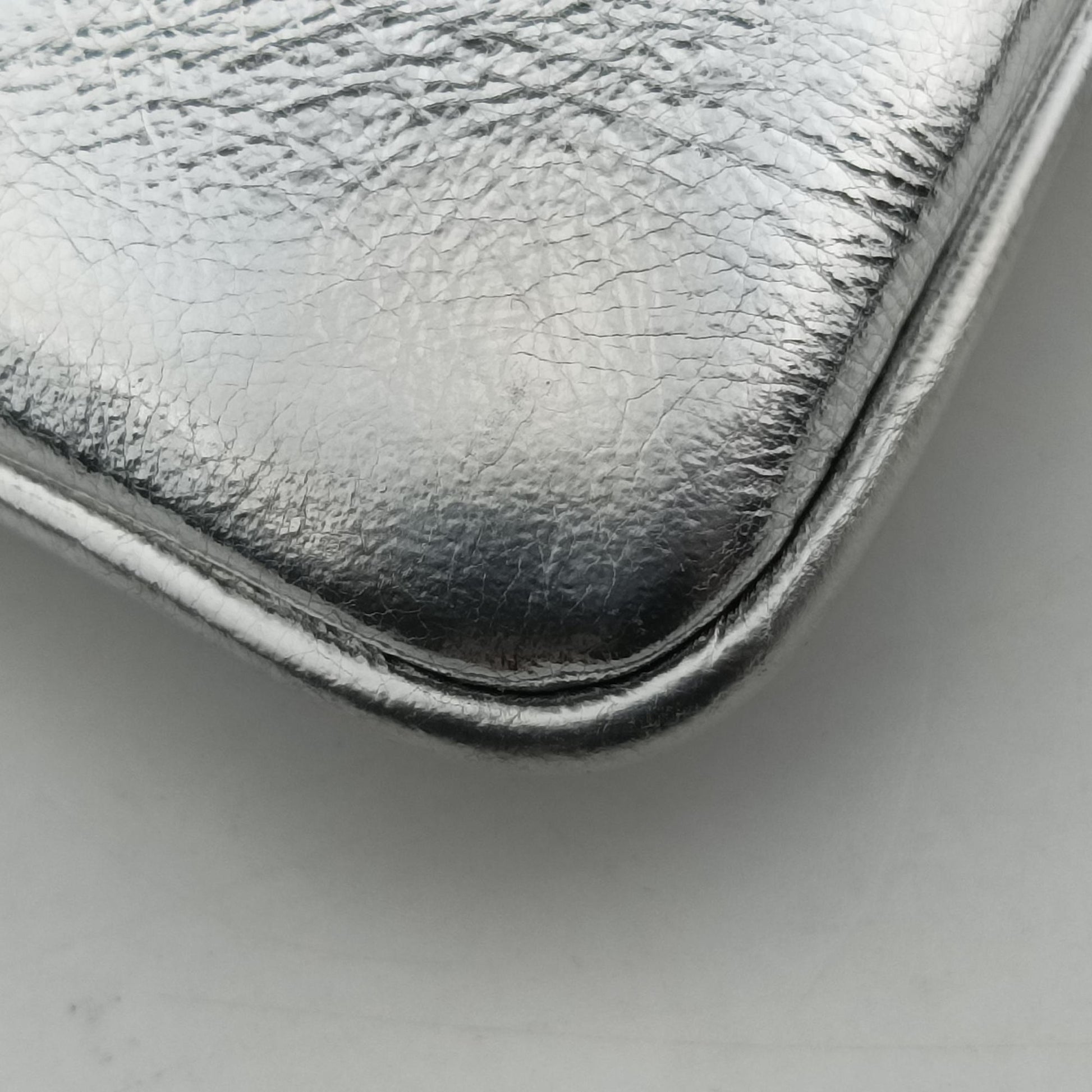 Dior double Medium Silver Leather 10-MA-0241ディオール ダブル ミディアム シルバー レザー 10-MA-0241