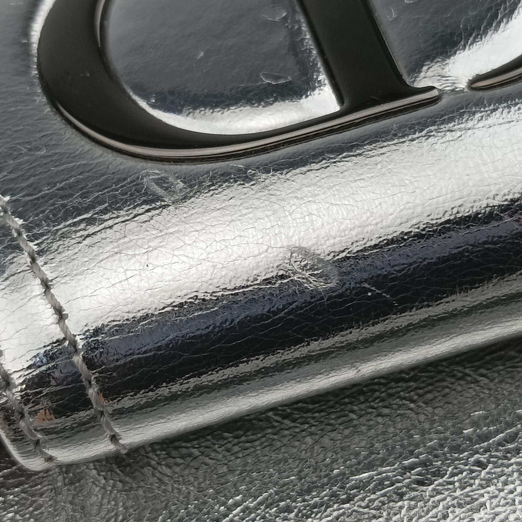 Dior double Medium Silver Leather 10-MA-0241ディオール ダブル ミディアム シルバー レザー 10-MA-0241