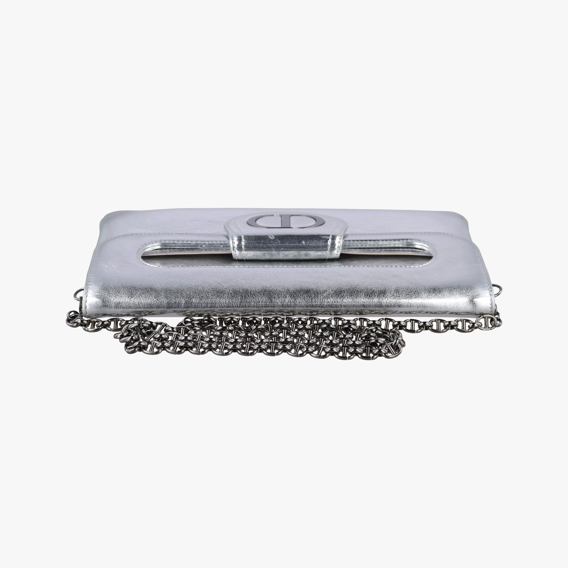Dior double Medium Silver Leather 10-MA-0241ディオール ダブル ミディアム シルバー レザー 10-MA-0241