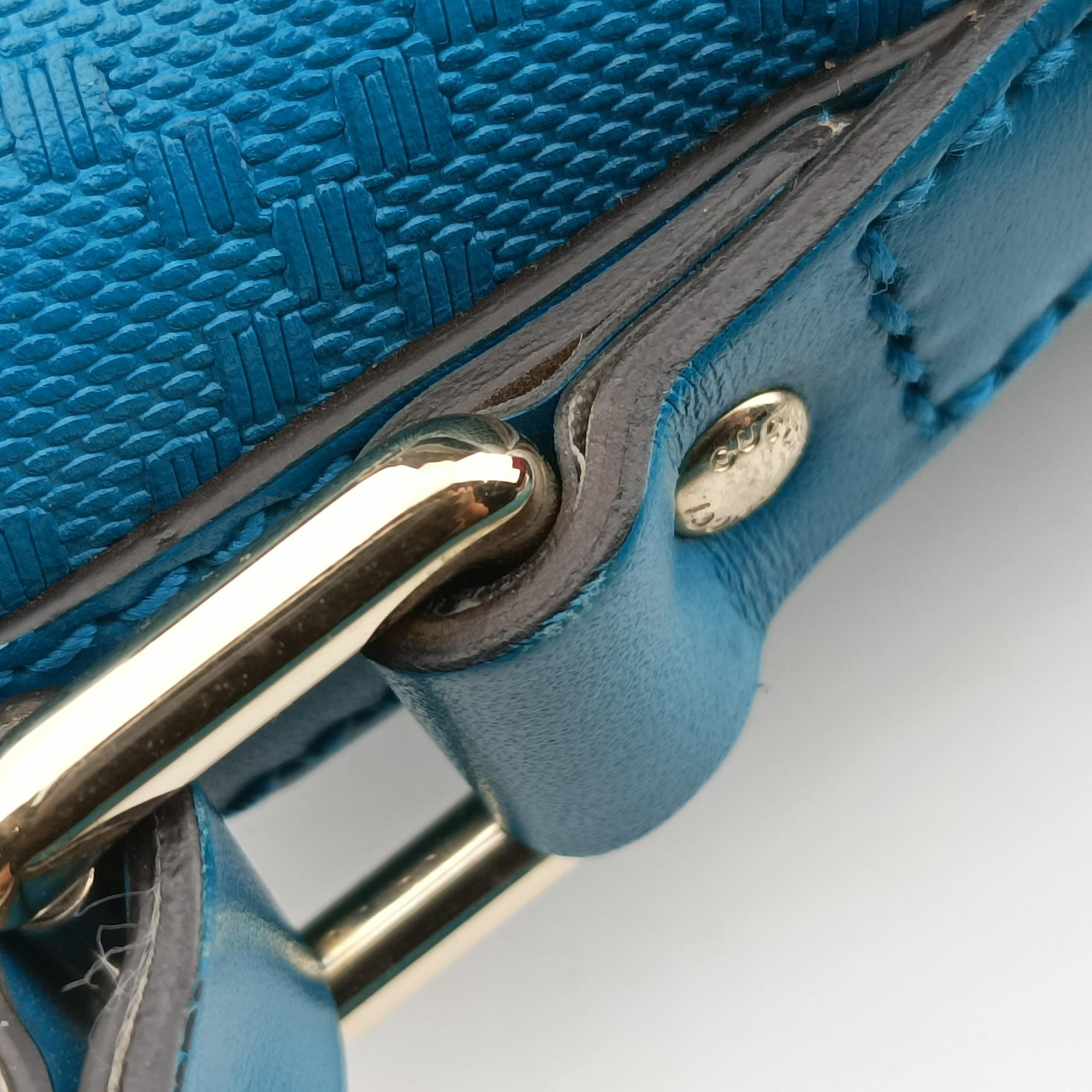Bright Diamante Bucket Blue Leather 354229 I016928114ブライトディアマンテ バケット ブルー レザー 354229 I016928114