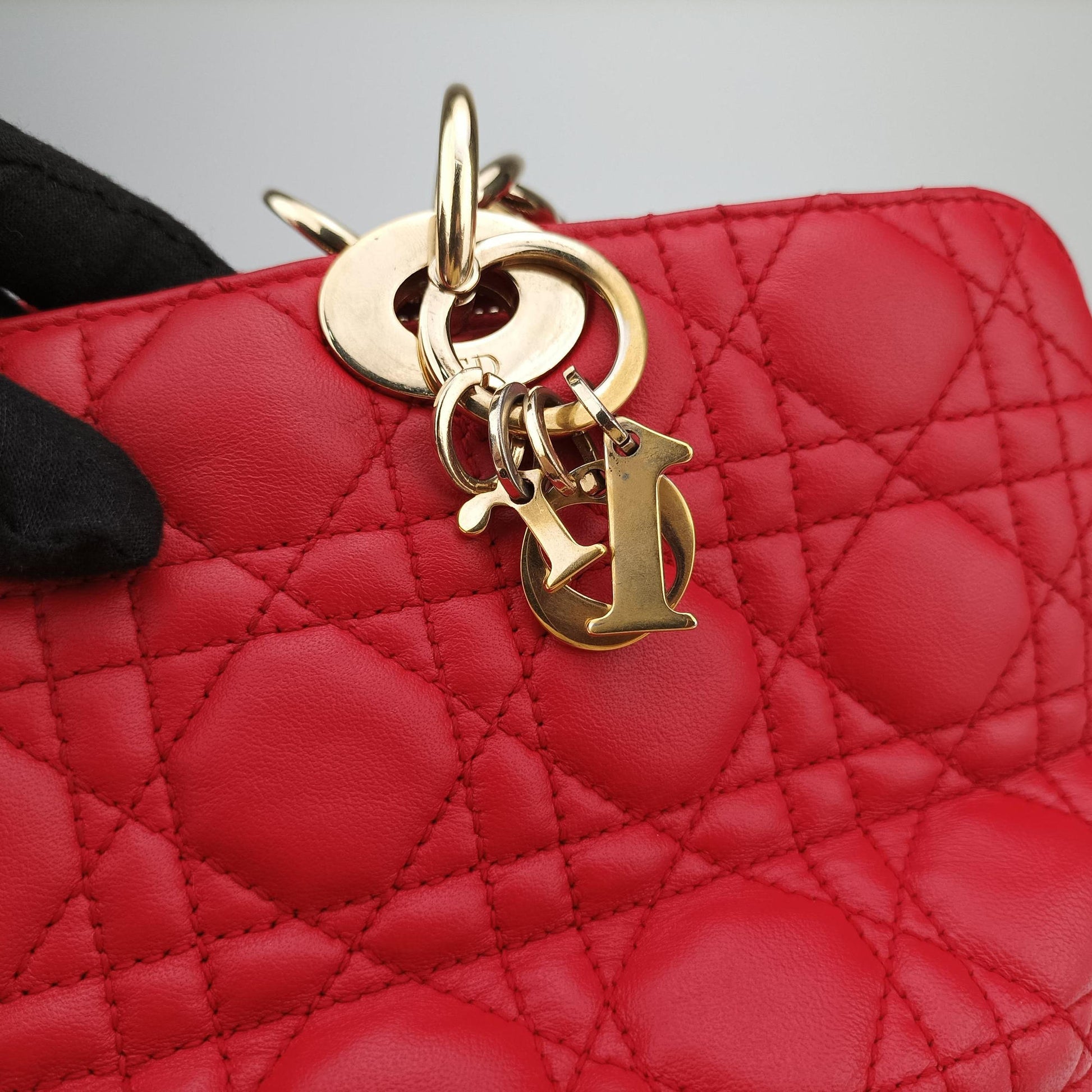 Cannage Dior Soft Shopping Red lambskin 17-BO-0153ディオールソフト レッド ラムスキン 17-BO-0153