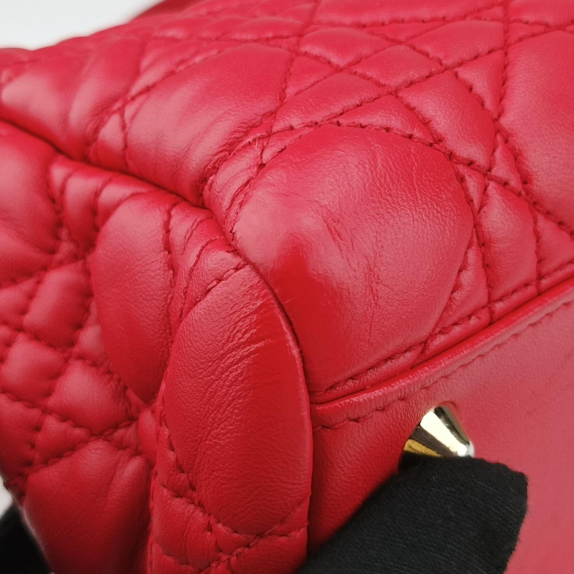 Cannage Dior Soft Shopping Red lambskin 17-BO-0153ディオールソフト レッド ラムスキン 17-BO-0153