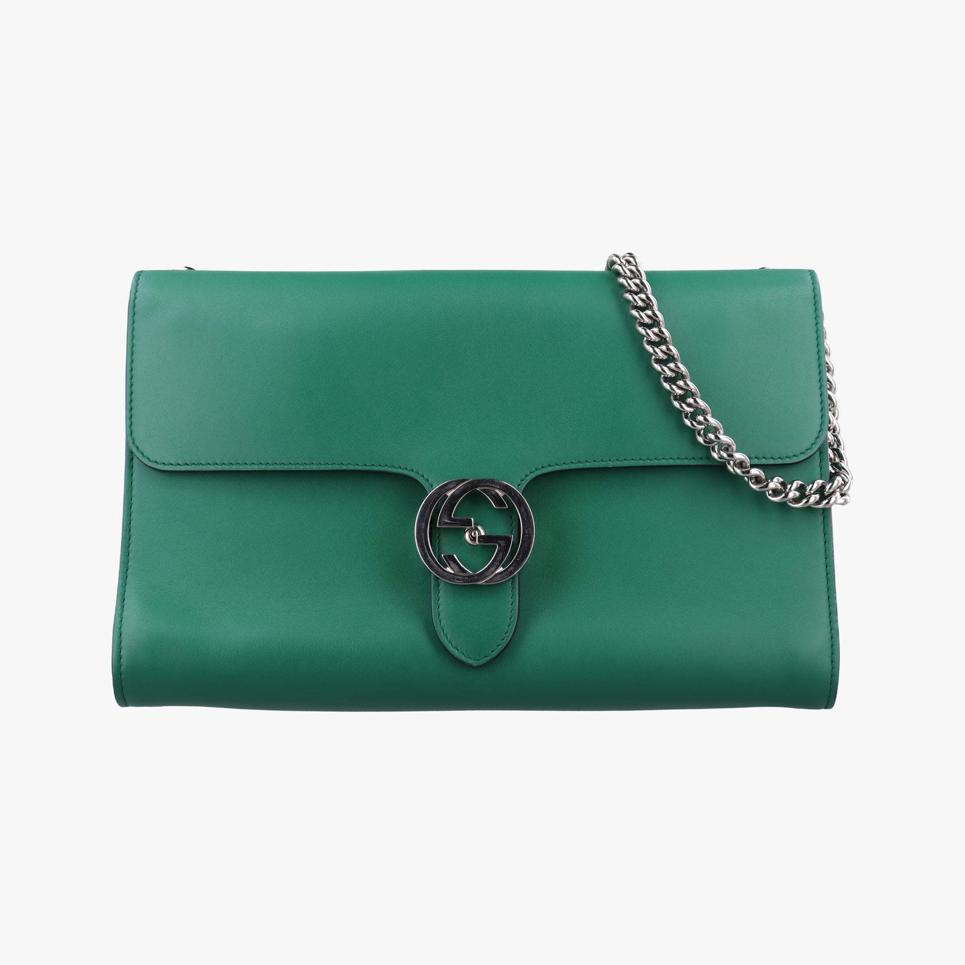 Interlocking G Green Leather 387604 D018567485インターロッキングG グリーン レザー 387604 D018567485