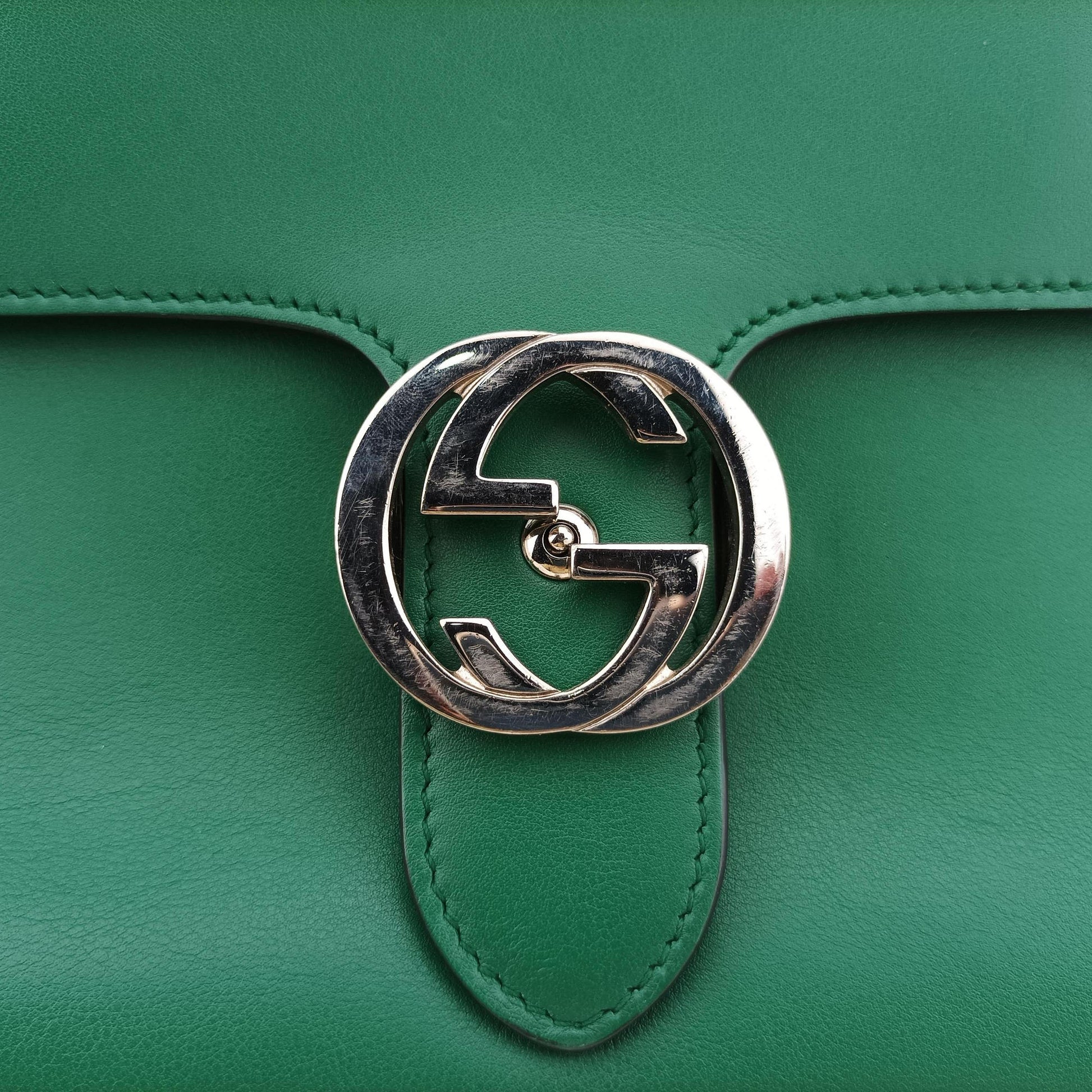 Interlocking G Green Leather 387604 D018567485インターロッキングG グリーン レザー 387604 D018567485