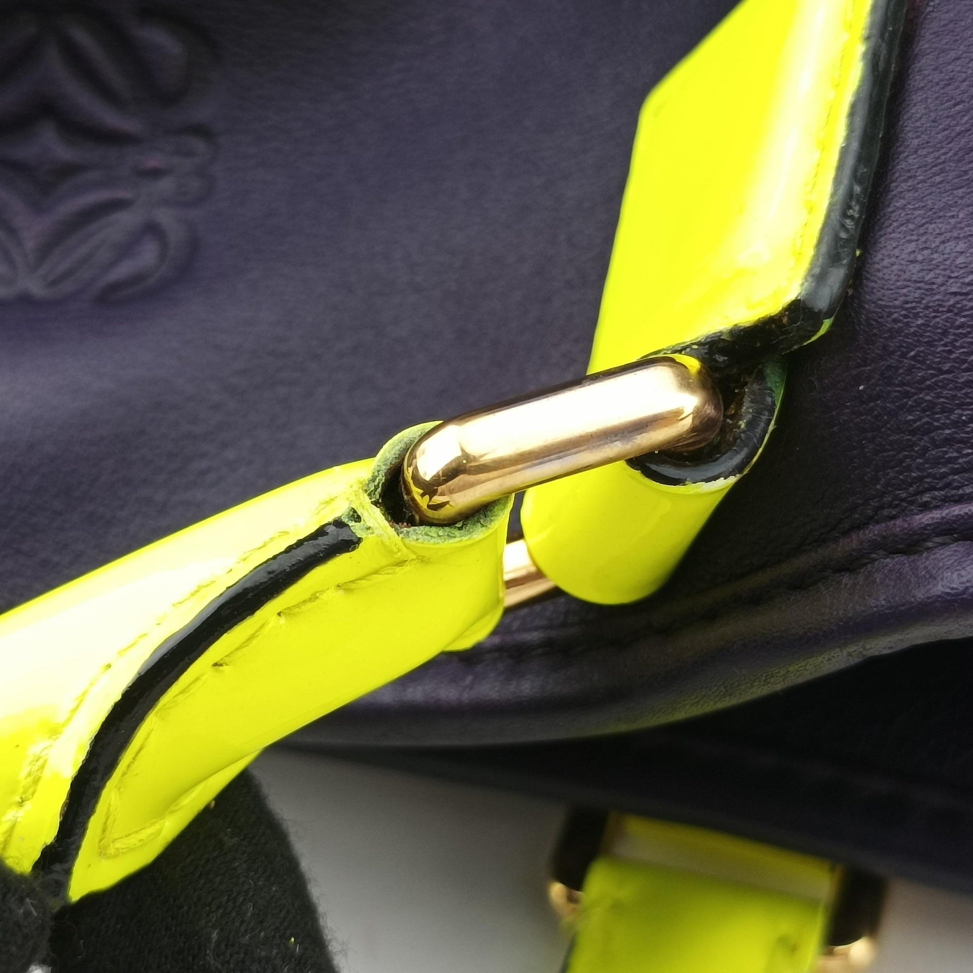 Amazona 36 Purple × Fluorescent Yellow Leather 061103アマソナ36 パープル × フルオレセントイエロー レザー 061103