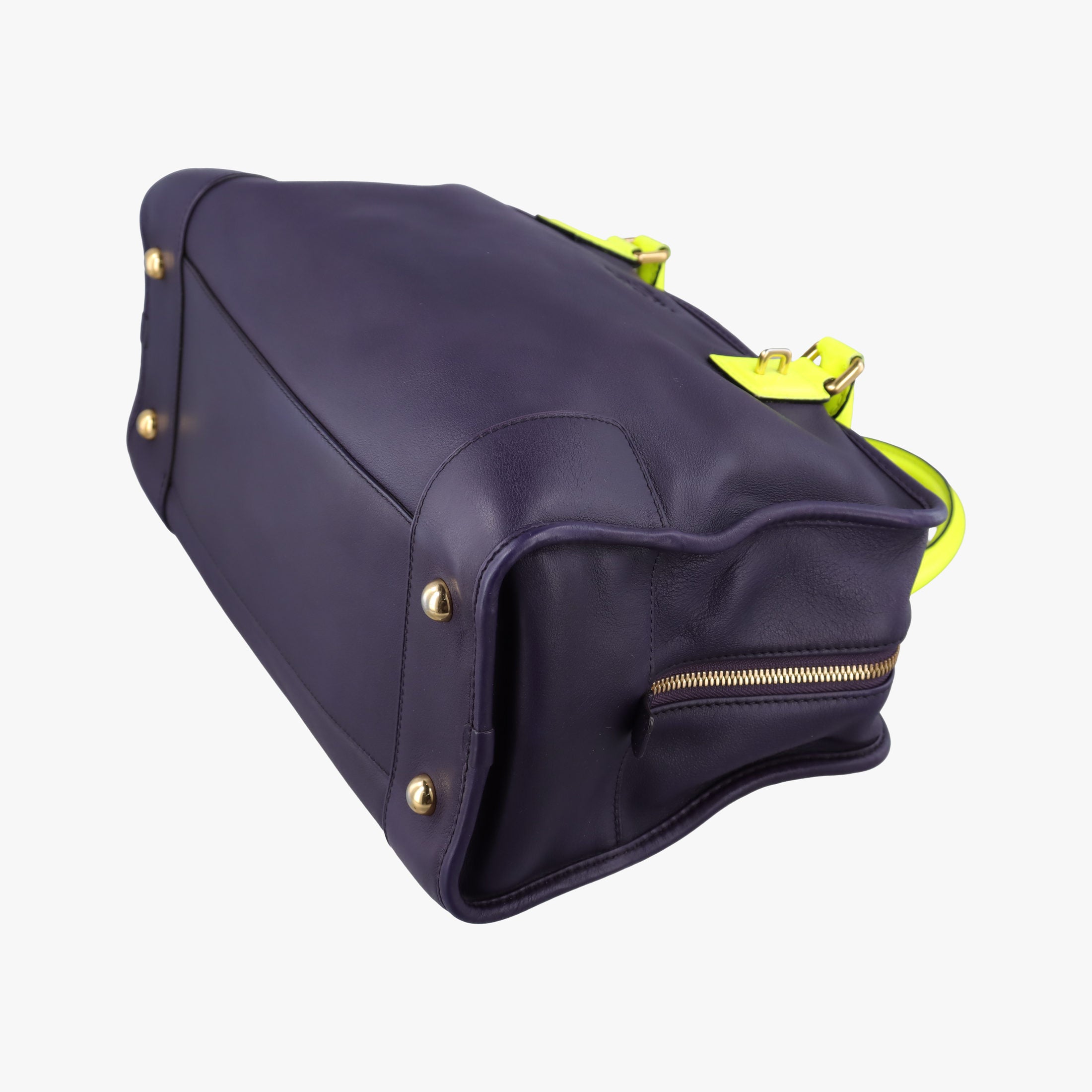 Amazona 36 Purple × Fluorescent Yellow Leather 061103アマソナ36 パープル × フルオレセントイエロー レザー 061103