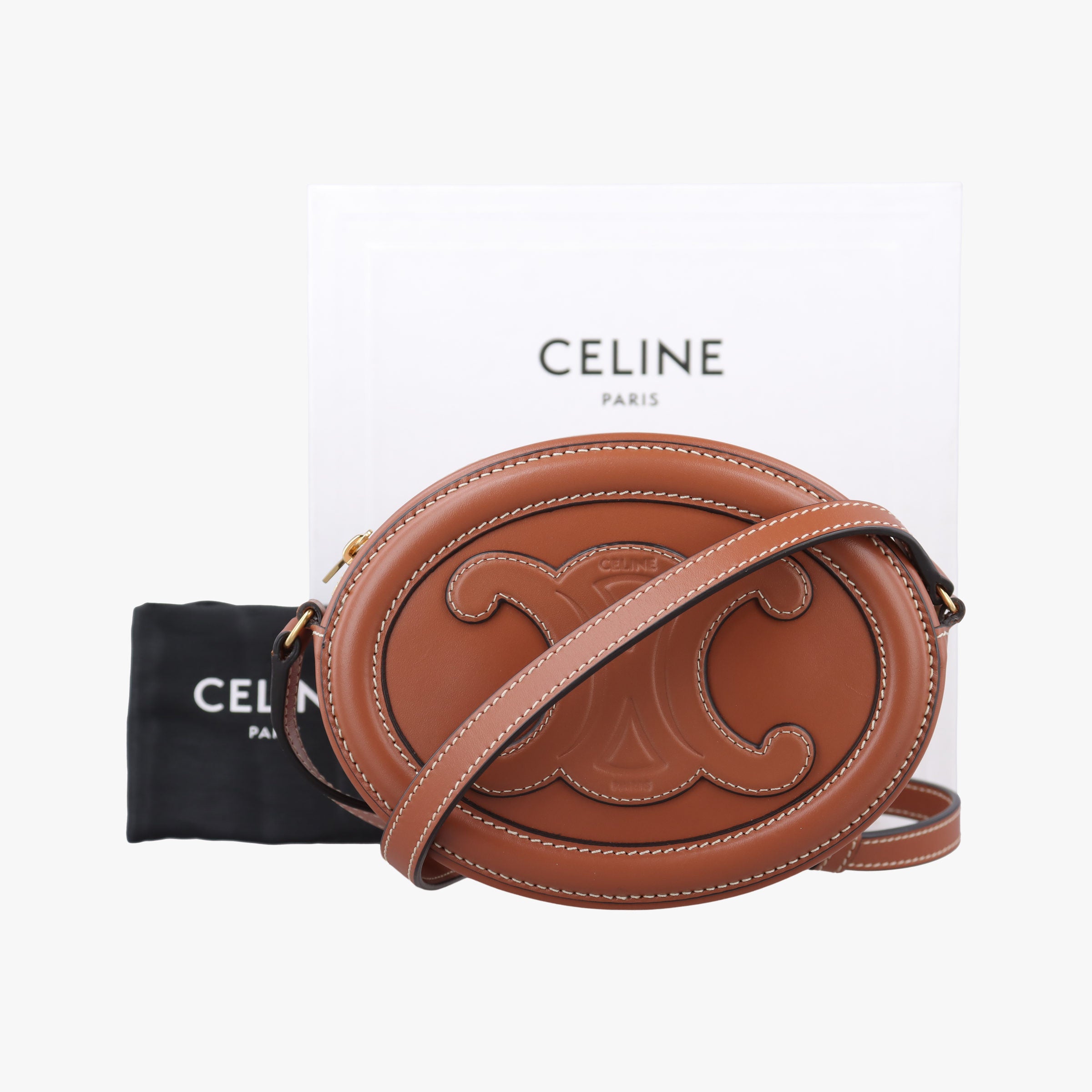 Oval Purse Cuir Triomphe Brown Leather U-SL-0292オーバルパース キュイル トリオンフ ブラウン レザー U-SL-0292