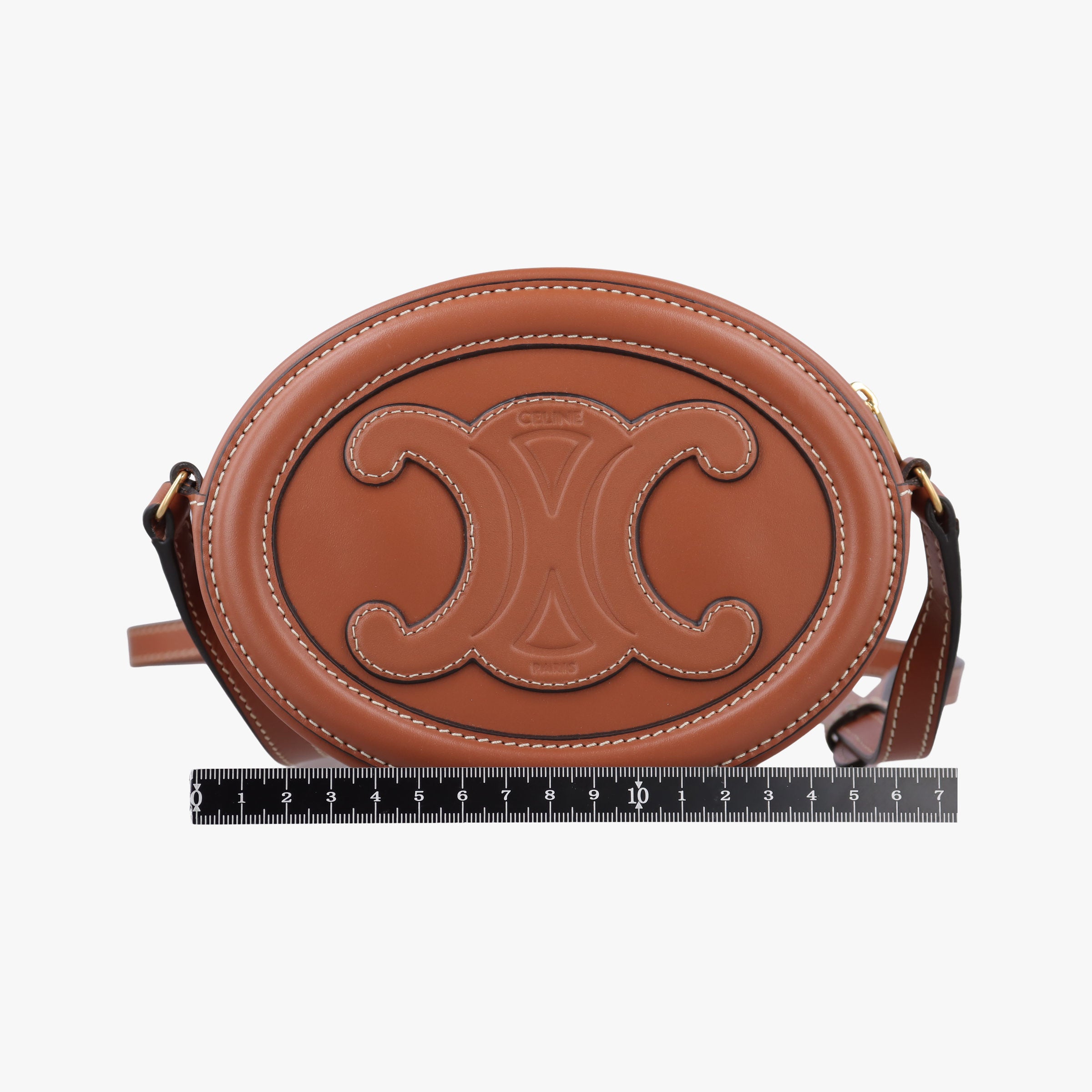 Oval Purse Cuir Triomphe Brown Leather U-SL-0292オーバルパース キュイル トリオンフ ブラウン レザー U-SL-0292