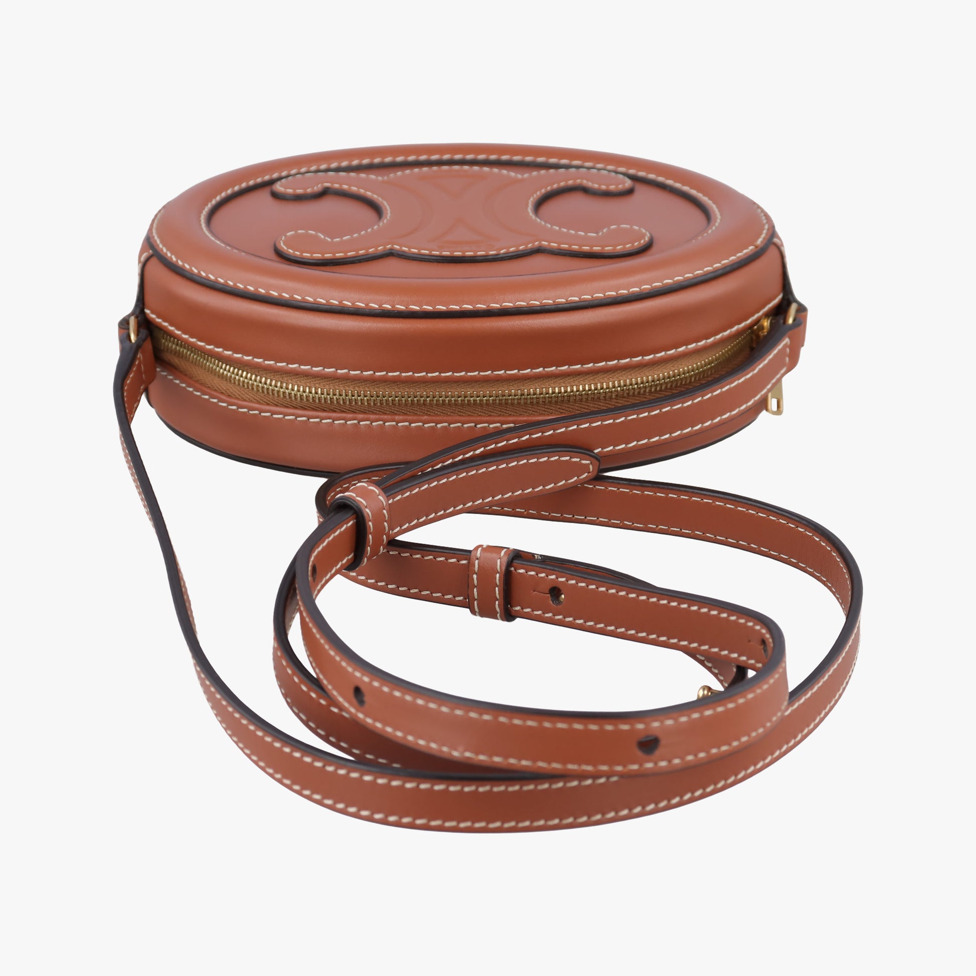 Oval Purse Cuir Triomphe Brown Leather U-SL-0292オーバルパース キュイル トリオンフ ブラウン レザー U-SL-0292