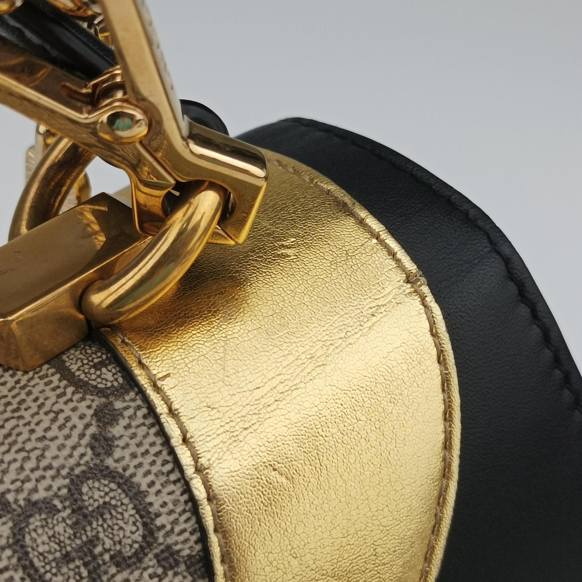 Osiride GG Supreme Beige × Gold × Black PVC coated canvas×Leather 497996 D023275694オジリデ ベージュ×ゴールド×ブラック PVCコーティングキャンバス×レザー 497996 D023275694