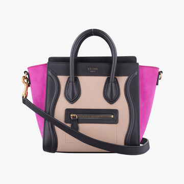 luggage nano shopper Beige x Black x Purple leather x Suede S-AT-2186 S-CU-4106ラゲージナノショッパー ベージュ xブラック x パープル レザー x スエード S-AT-2186 S-CU-4106