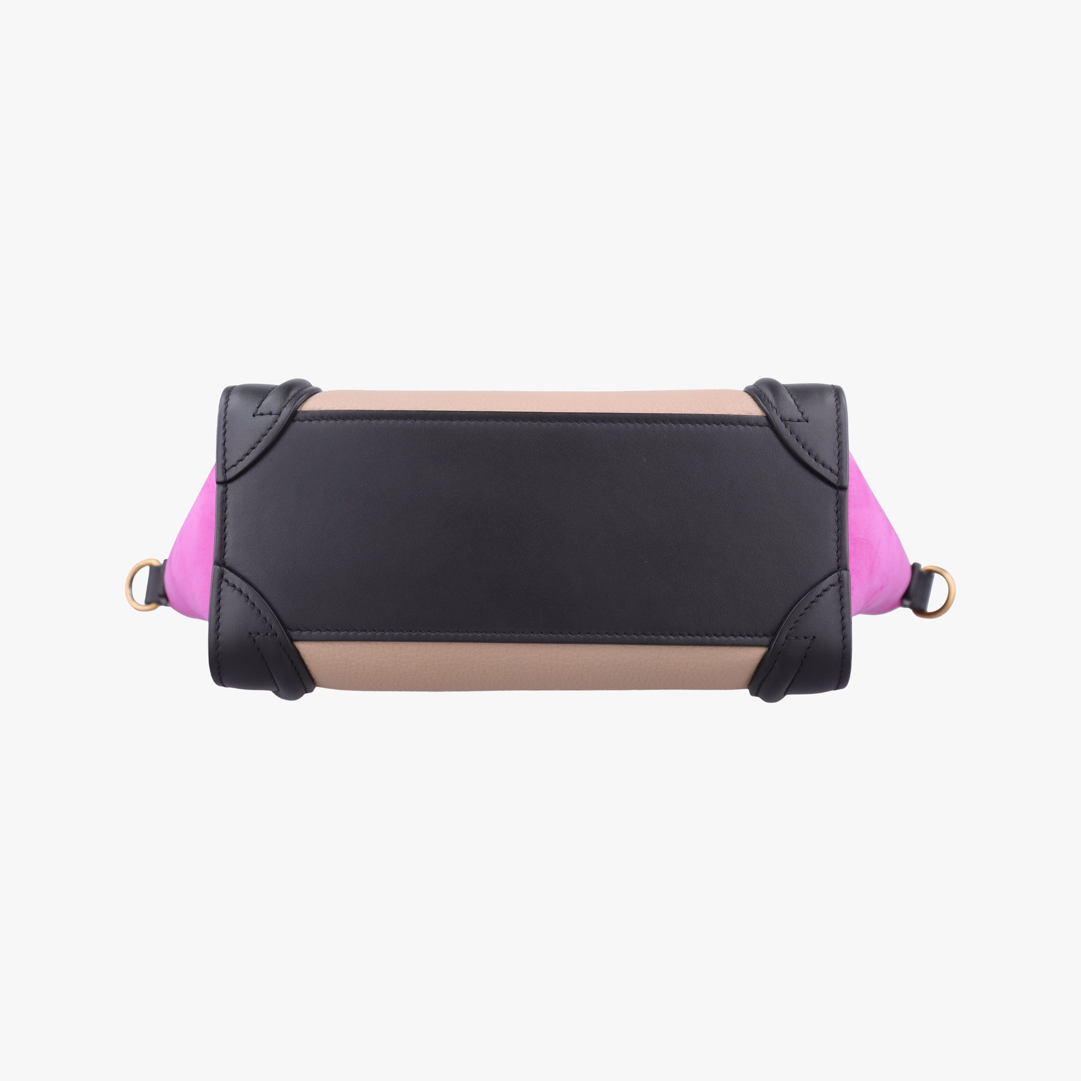 luggage nano shopper Beige x Black x Purple leather x Suede S-AT-2186 S-CU-4106ラゲージナノショッパー ベージュ xブラック x パープル レザー x スエード S-AT-2186 S-CU-4106