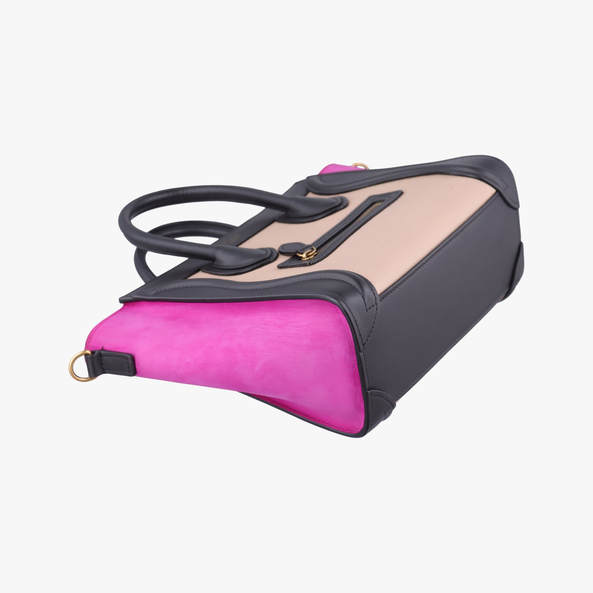 luggage nano shopper Beige x Black x Purple leather x Suede S-AT-2186 S-CU-4106ラゲージナノショッパー ベージュ xブラック x パープル レザー x スエード S-AT-2186 S-CU-4106