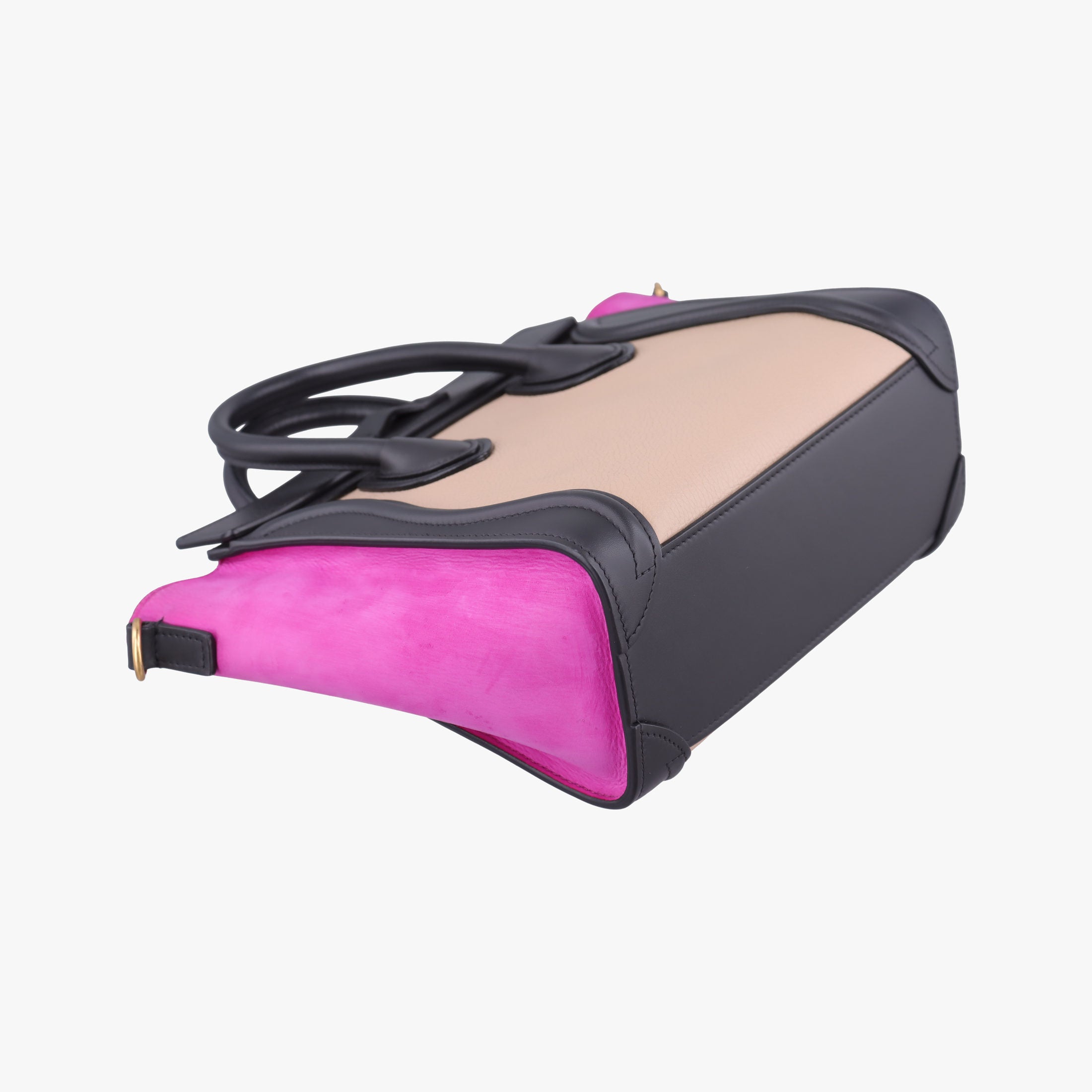 luggage nano shopper Beige x Black x Purple leather x Suede S-AT-2186 S-CU-4106ラゲージナノショッパー ベージュ xブラック x パープル レザー x スエード S-AT-2186 S-CU-4106