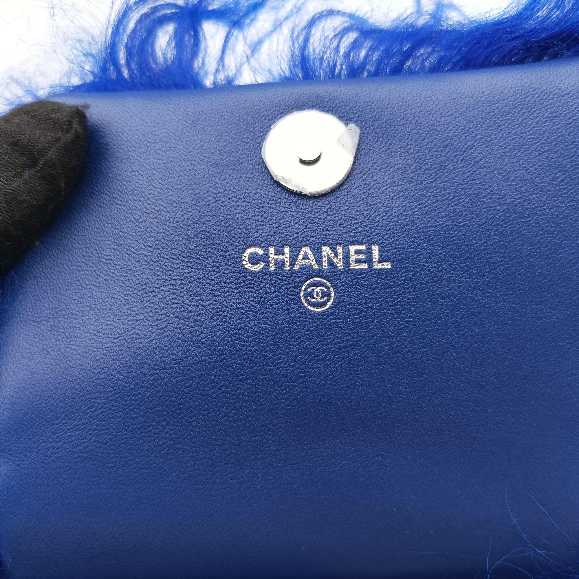 Shearling CC Hook Card Holder Blue wool AP2397 31690641シアリングCCフックカードホルダー ブルー ウール AP2397 31690641
