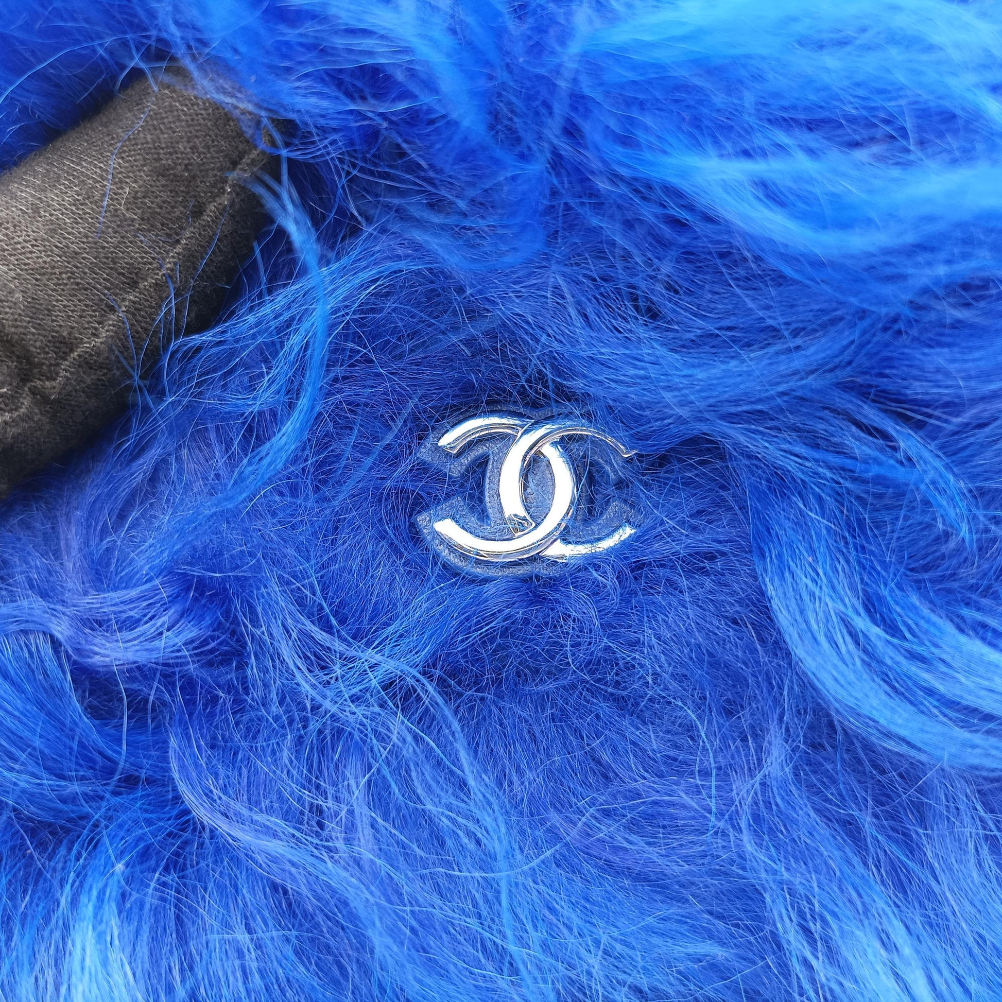 Shearling CC Hook Card Holder Blue wool AP2397 31690641シアリングCCフックカードホルダー ブルー ウール AP2397 31690641