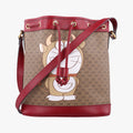 Doraemon collaboration Brown x red PVC coated canvas×Leather 655597 G034362479ドラえもんコラボ ブラウンxレッド PVCコーティングキャンバス×レザー 655597 G034362479