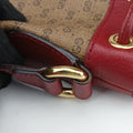 Doraemon collaboration Brown x red PVC coated canvas×Leather 655597 G034362479ドラえもんコラボ ブラウンxレッド PVCコーティングキャンバス×レザー 655597 G034362479