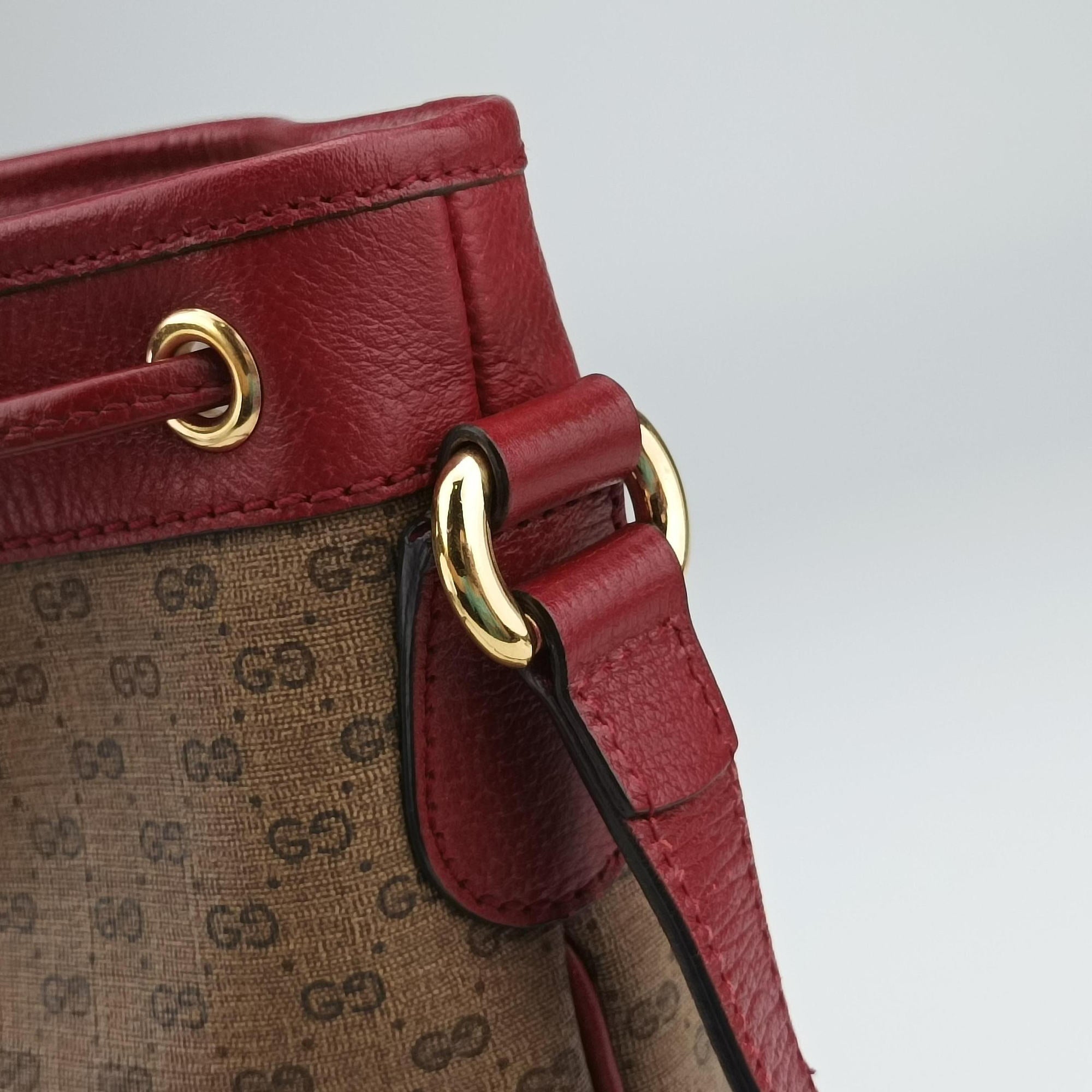 Doraemon collaboration Brown x red PVC coated canvas×Leather 655597 G034362479ドラえもんコラボ ブラウンxレッド PVCコーティングキャンバス×レザー 655597 G034362479